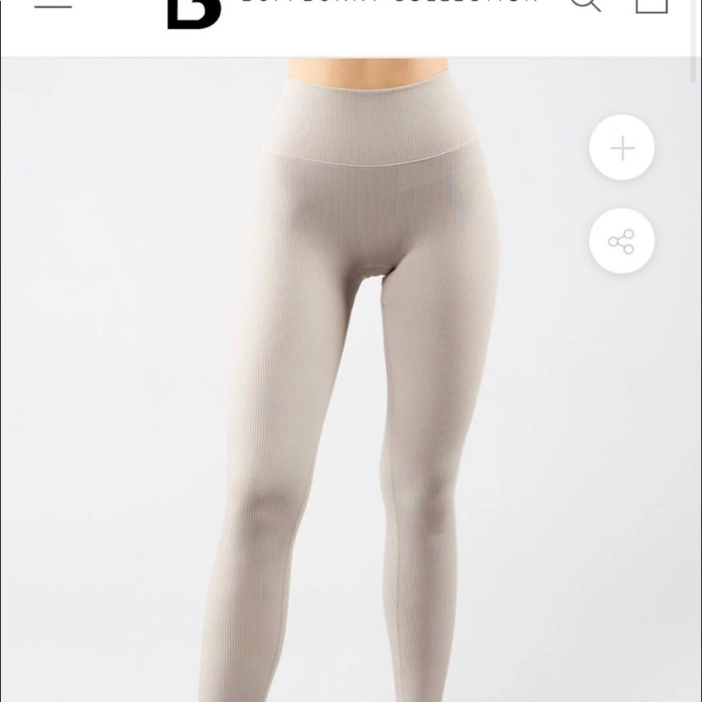 Buff bunny material leggings in nude.
